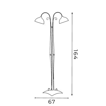 Επιδαπέδια λάμπα ANTICA 2xE27/60W/230V