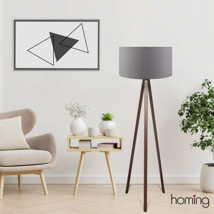 Επιδαπέδια λάμπα AYD 1xE27/40W/230V καφέ/γκρι