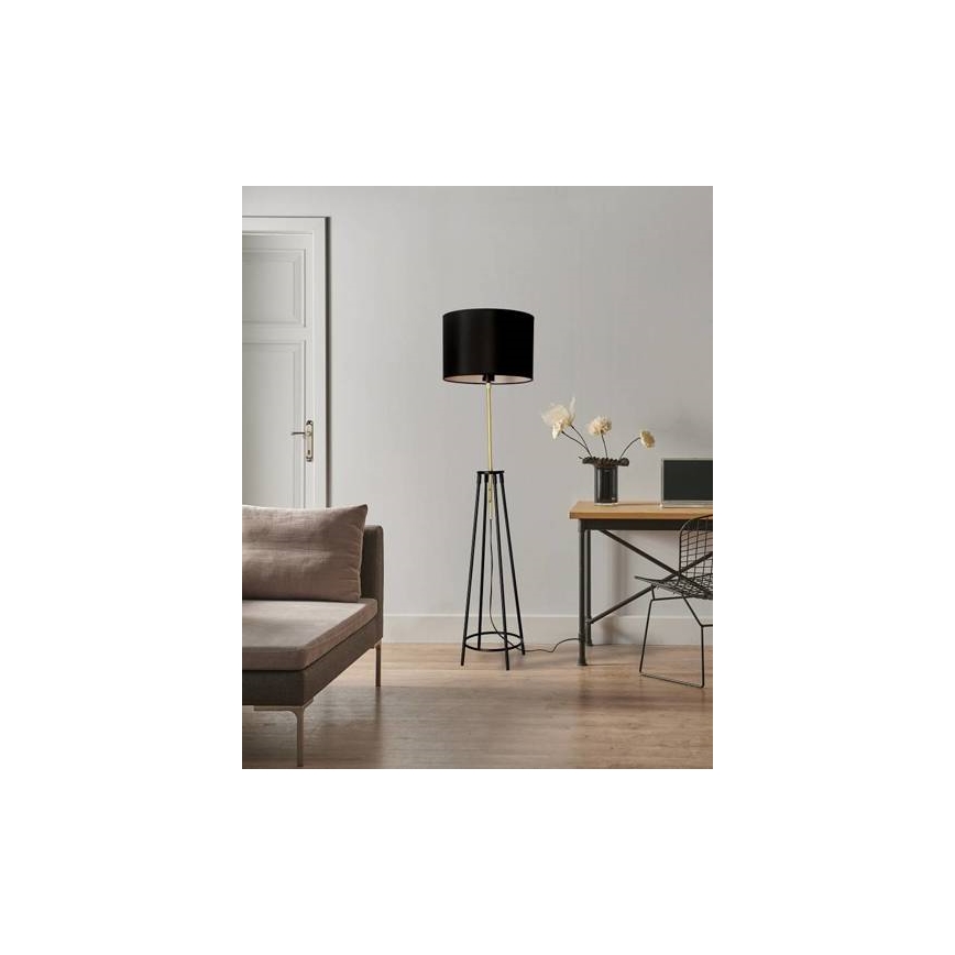 Επιδαπέδια λάμπα TEGOLA 1xE27/60W/230V μαύρο/χρυσαφί