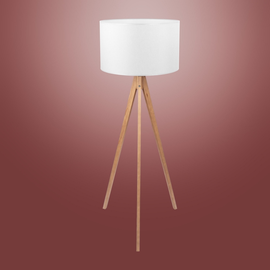 Επιδαπέδια λάμπα TREVISO 1xE27/25W/230V λευκό/ξύλο