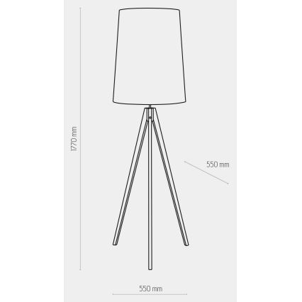 Επιδαπέδια λάμπα WALZ 1xE27/25W/230V λευκό/ξύλο