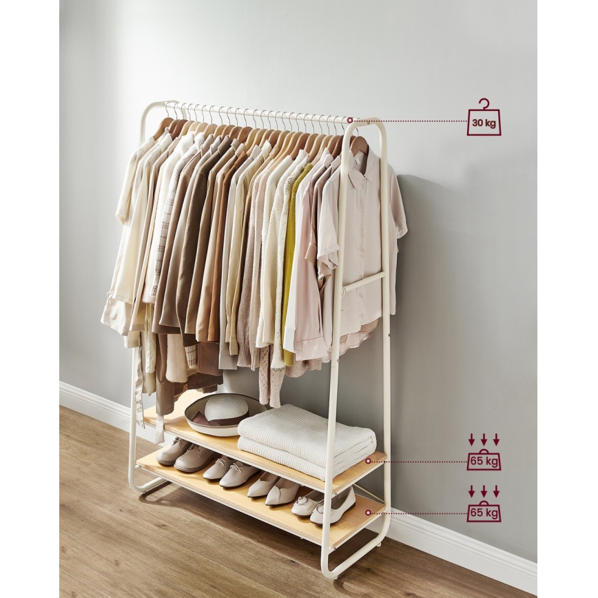 Επιδαπέδια κρεμάστρα LINEA λευκή/καφέ