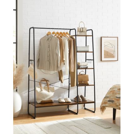 Επιδαπέδια κρεμάστρα LINEA, καφέ/μαύρη