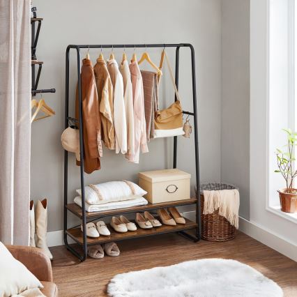 Επιδαπέδια κρεμάστρα LINEA σε καφέ/μαύρο