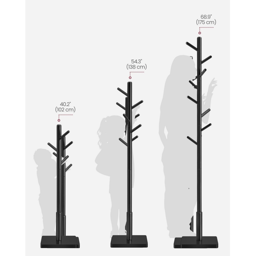 Επιδαπέδια κρεμάστρα LINEA, μαύρη