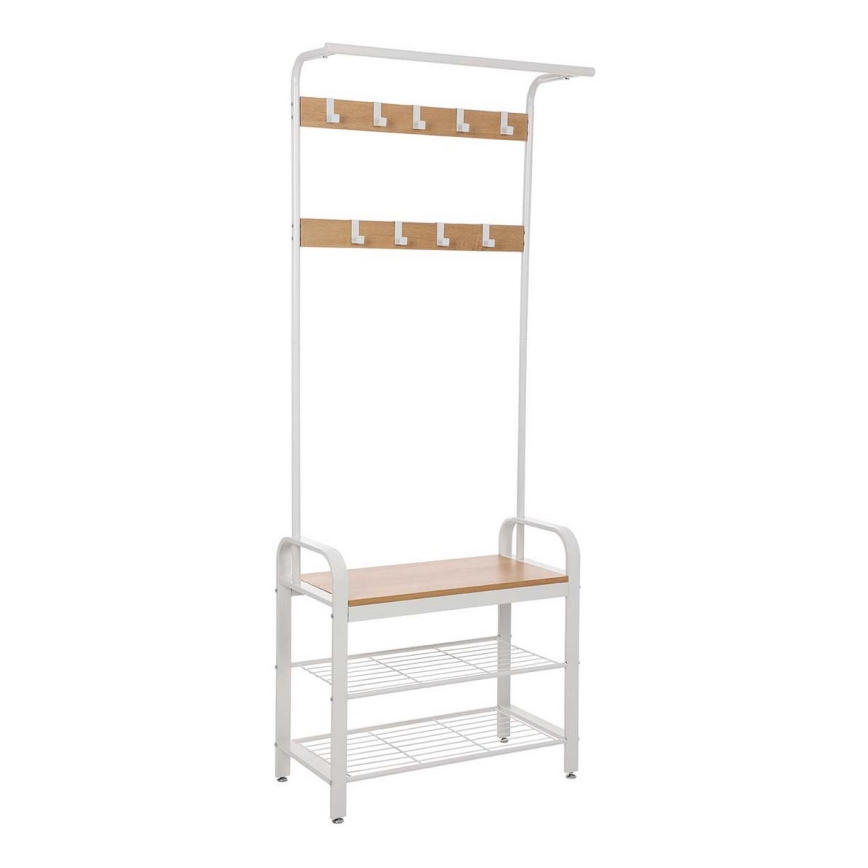 Επιδαπέδια κρεμάστρα NAVOR καφέ/λευκό