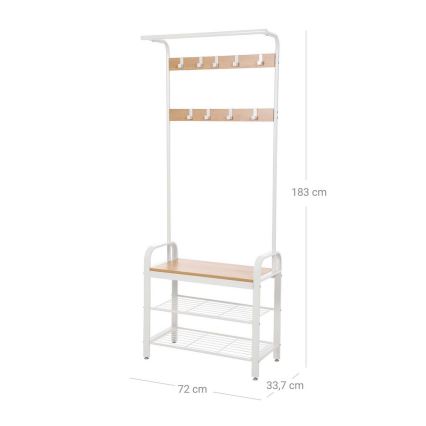 Επιδαπέδια κρεμάστρα NAVOR καφέ/λευκό