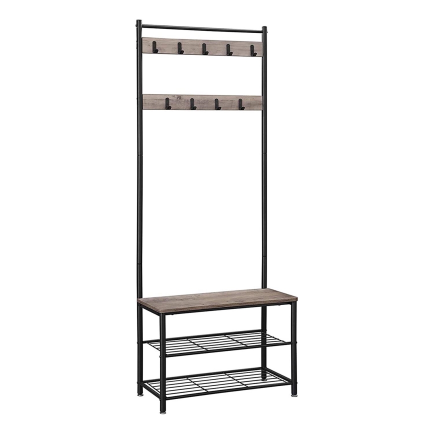 Επιδαπέδια κρεμάστρα NAVOR καφέ/μαύρη