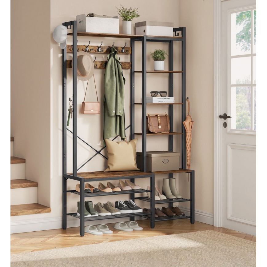 Επιδαπέδια κρεμάστρα NAVOR καφέ/μαύρη