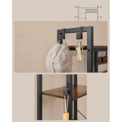 Επιδαπέδια κρεμάστρα NAVOR καφέ/μαύρη