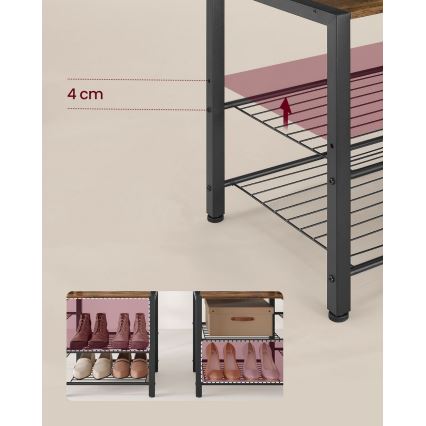 Επιδαπέδια κρεμάστρα NAVOR καφέ/μαύρη