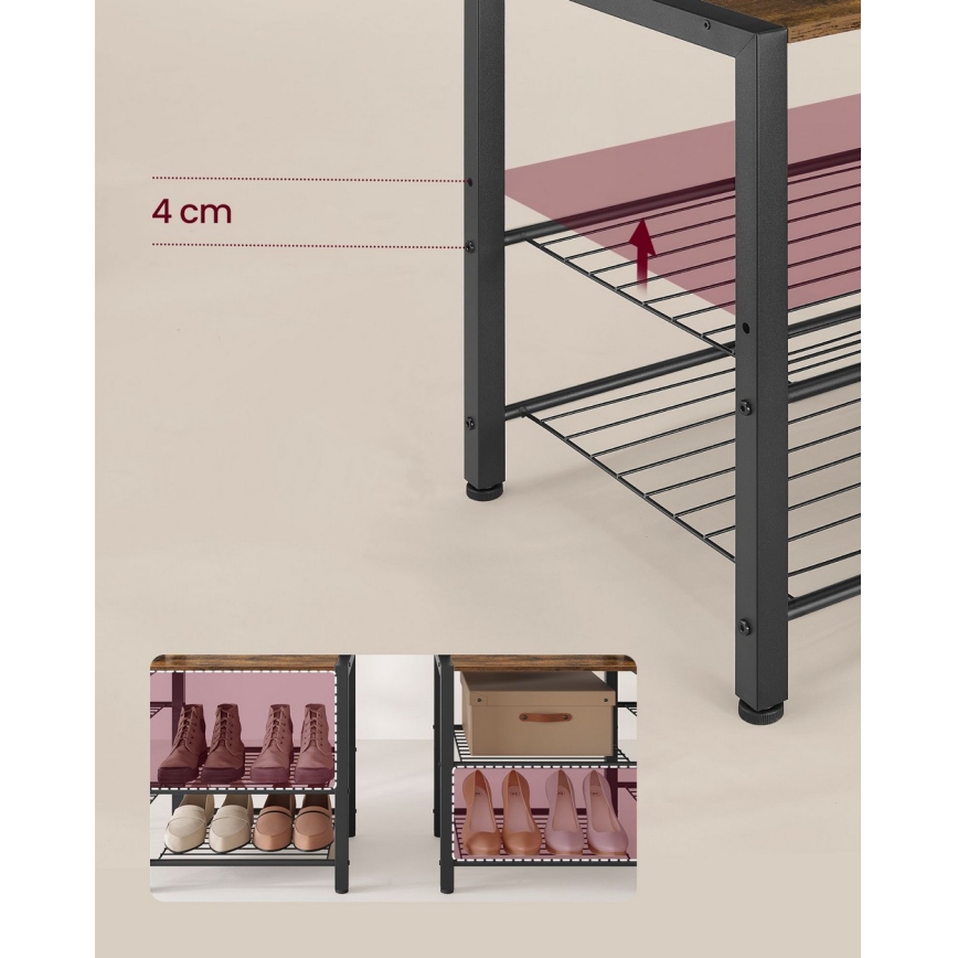 Επιδαπέδια κρεμάστρα NAVOR καφέ/μαύρη