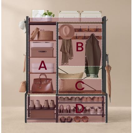 Επιδαπέδια κρεμάστρα NAVOR καφέ/μαύρη