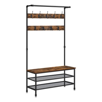 Επιδαπέδια κρεμάστρα NAVOR, καφέ/μαύρο