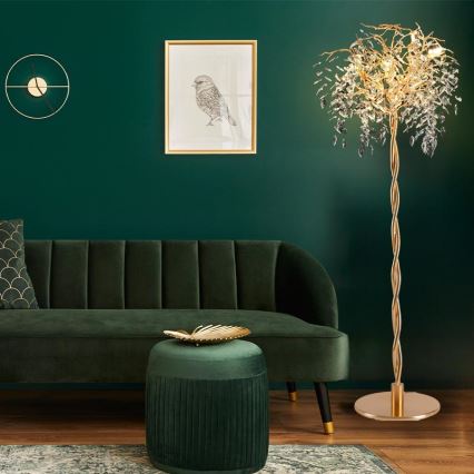 Επιδαπέδια κρυστάλλινη λάμπα 5xG9/40W/230V χρυσαφί