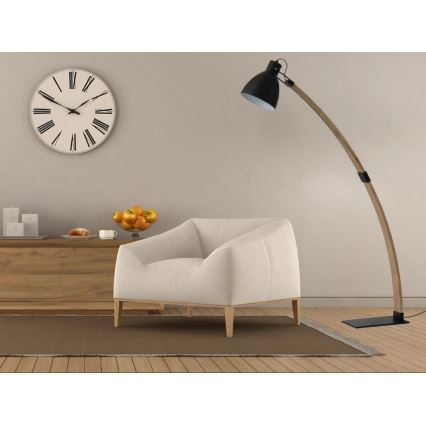 Επιδαπέδιο φωτιστικό 1xE27/60W/230V φράξος/μαύρο