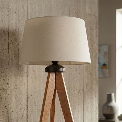 Επιδαπέδιο φωτιστικό AIDA 1xE27/15W/230V βελανιδιά/κρεμ