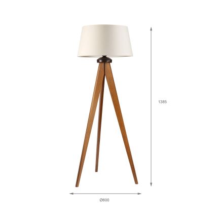 Επιδαπέδιο φωτιστικό AIDA 1xE27/15W/230V βελανιδιά/κρεμ