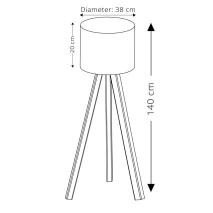 Επιδαπέδιο φωτιστικό AYD 1xE27/40W/230V λευκό/καφέ