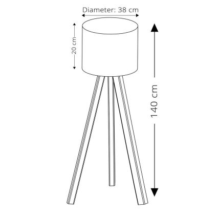 Επιδαπέδιο φωτιστικό AYD 1xE27/40W/230V ροζ/καφέ