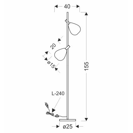 Επιδαπέδιο φωτιστικό DENSO 2xG9/5W/230V μαύρο χρώμιο/χάλκινο