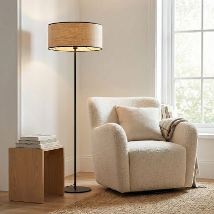 Επιδαπέδιο φωτιστικό ECO 1xE27/15W/230V μπεζ/ρατάν