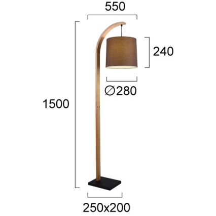 Επιδαπέδιο φωτιστικό HANA 1xE27/40W/230V καφέ
