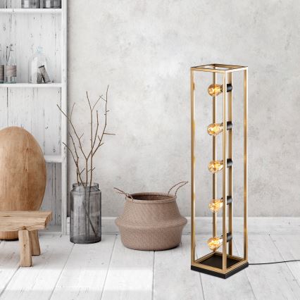 Επιδαπέδιο φωτιστικό KAFES 5xE27/40W/230V χρυσό