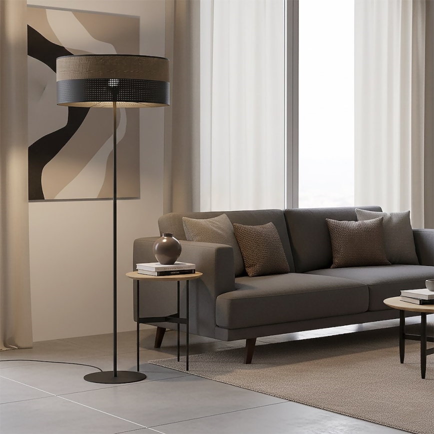 Επιδαπέδιο φωτιστικό KARBON 1xE27/15W/230V μαύρο/καφέ