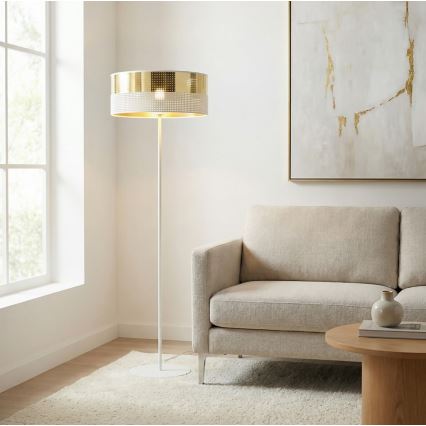 Επιδαπέδιο φωτιστικό LUX 1xE27/15W/230V λευκό/χρυσό