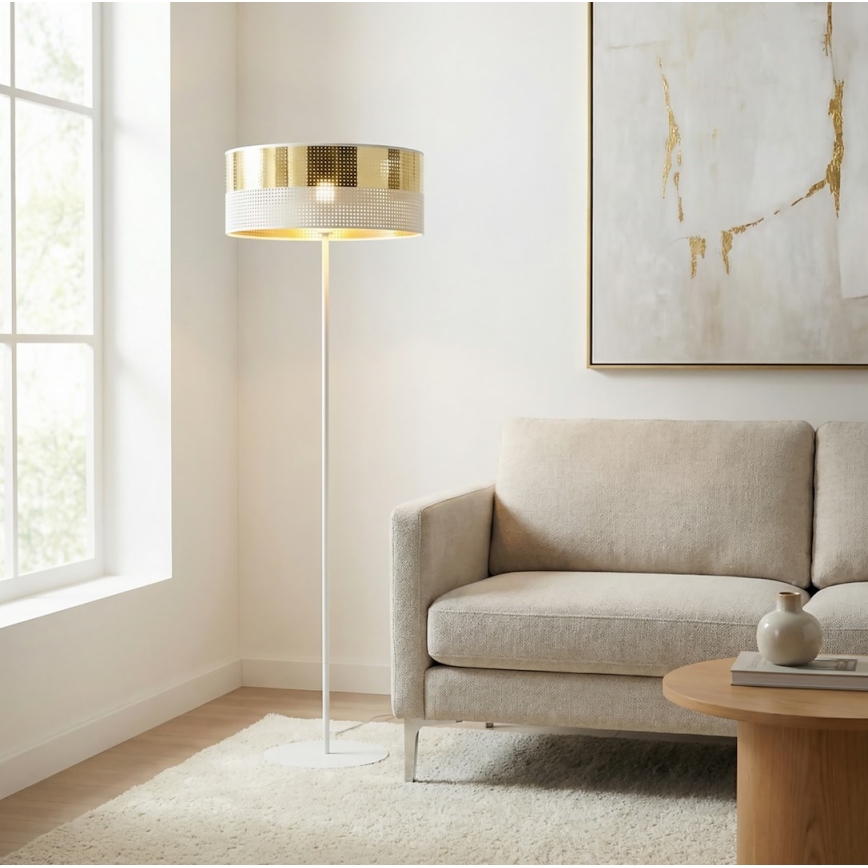 Επιδαπέδιο φωτιστικό LUX 1xE27/15W/230V λευκό/χρυσό