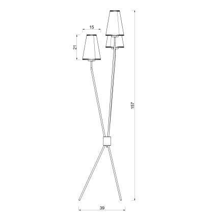 Επιδαπέδιο φωτιστικό TREFOT 3xE14/15W/230V καφέ/κρεμ