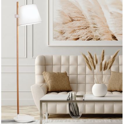Επιδαπέδιο φωτιστικό VIANA 1xE27/60W/230V λευκό/καφέ