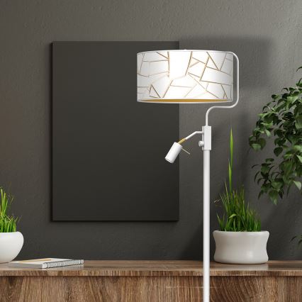 Επιδαπέδιο φωτιστικό ZIGGY 1xE27/40W/230V + 1xGU10/MR11/7W λευκό/χρυσό