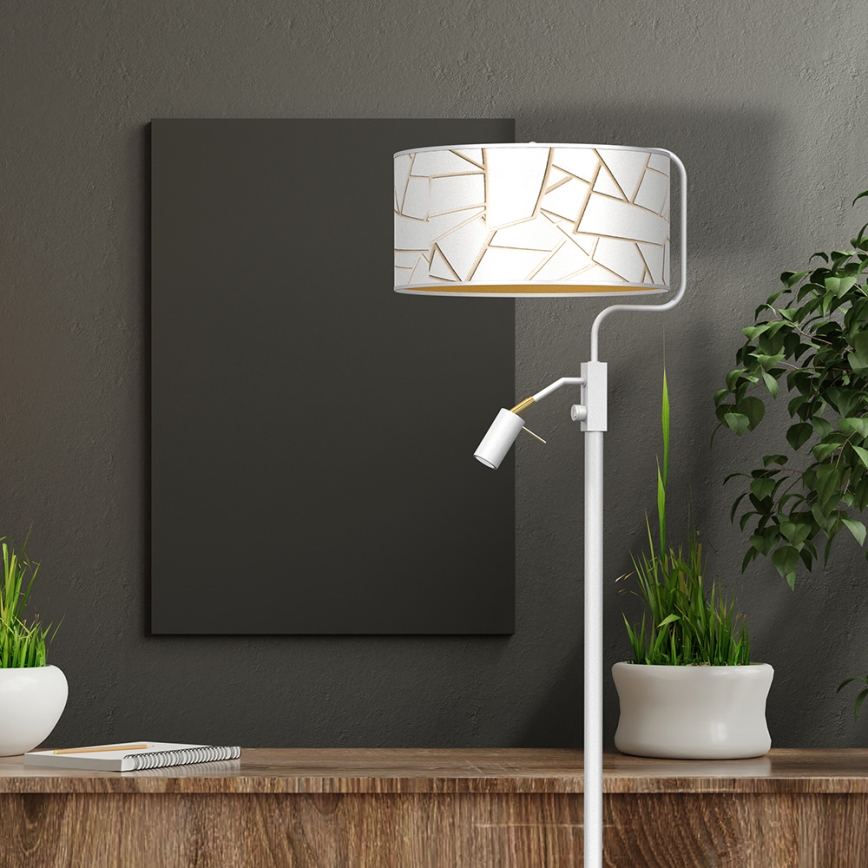 Επιδαπέδιο φωτιστικό ZIGGY 1xE27/40W/230V + 1xGU10/MR11/7W λευκό/χρυσό