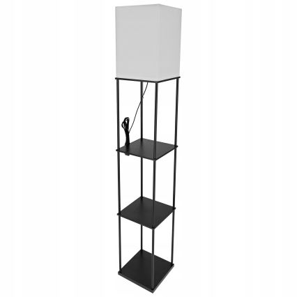 Επιδαπέδιο φωτιστικό με ράφια 1xE27/40W/230V 160 cm μαύρο/λευκό