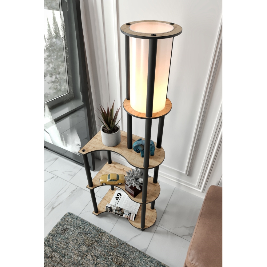 Επιδαπέδιο φωτιστικό με ράφια NOTO 1xE27/40W/230V μπεζ/μαύρο