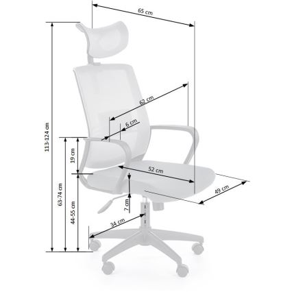 Εργονομική καρέκλα γραφείου ARSEN σε γκρι χρώμα