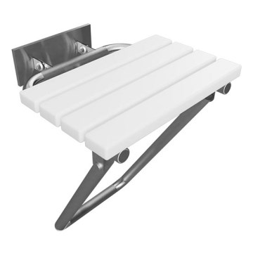 Εργονομικό κάθισμα ντους 44x46 εκ., από ανοξείδωτο ατσάλι/ασημί