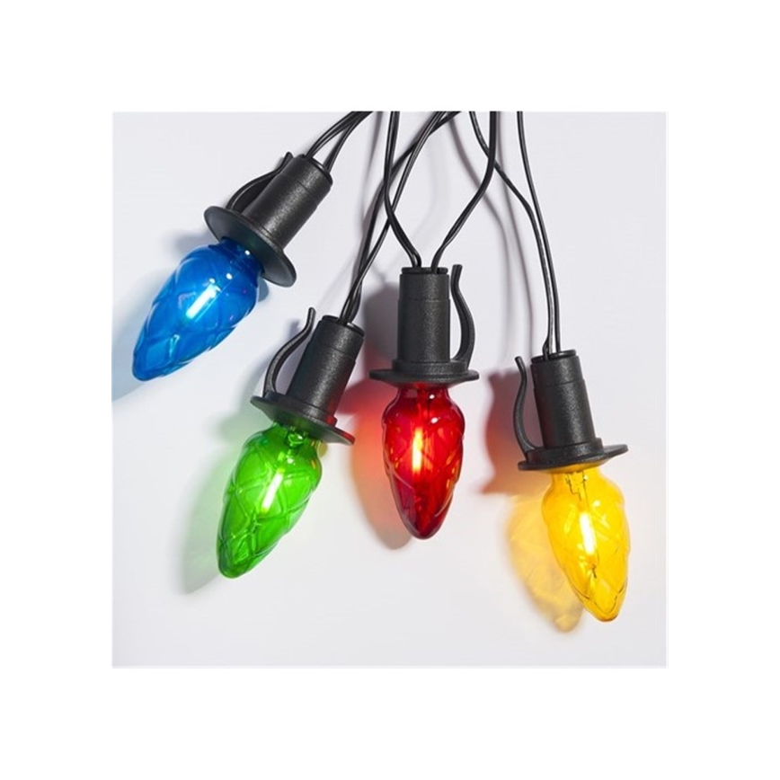 Επεκτάσιμη εξωτερική LED γιρλάντα CONE FILAMENT 20xE10 14m πολύχρωμη/ζεστό λευκό IP44, Κατασκευασμένο στην ΕΕ