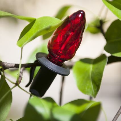 Επεκτάσιμη εξωτερική LED γιρλάντα CONE FILAMENT 20xE10 14m πολύχρωμη/ζεστό λευκό IP44, Κατασκευασμένο στην ΕΕ