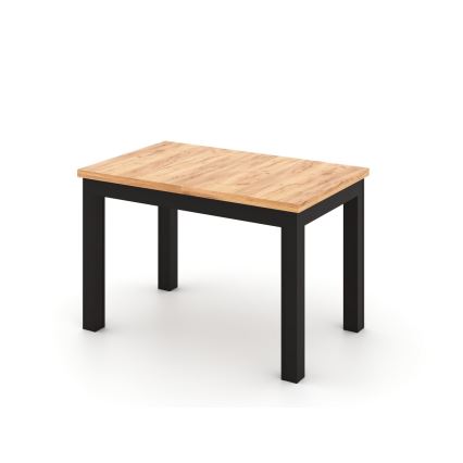 Επεκτεινόμενο τραπέζι φαγητού DOO 120/160x75 cm δρυς artisan/μαύρο