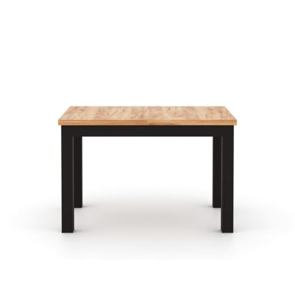 Επεκτεινόμενο τραπέζι φαγητού DOO 120/160x75 cm δρυς artisan/μαύρο