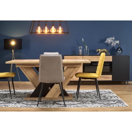 Επεκτεινόμενο τραπέζι φαγητού DROM 160/200 x 90 εκ., δρυς wotan/μαύρο