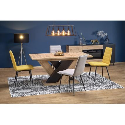 Επεκτεινόμενο τραπέζι φαγητού DROM 160/200 x 90 εκ., δρυς wotan/μαύρο