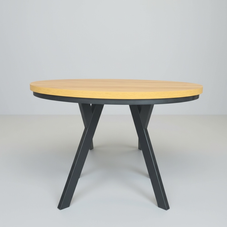 Επεκτεινόμενο τραπέζι τραπεζαρίας CENTRO 100/140x77 cm δρυς craft/μαύρο