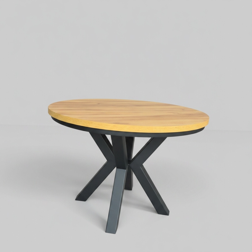 Επεκτεινόμενο τραπέζι τραπεζαρίας CONVI 100/140x77 cm δρυς craft/μαύρο