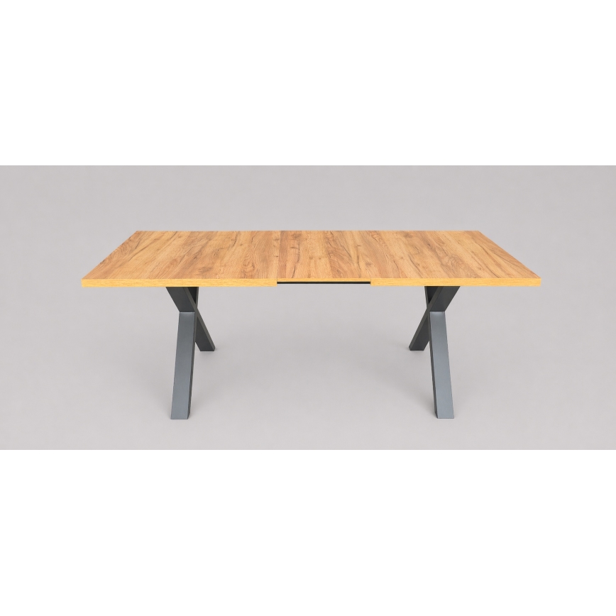 Επεκτεινόμενο τραπέζι τραπεζαρίας DOMO 150/190x80 cm δρυς craft/μαύρο
