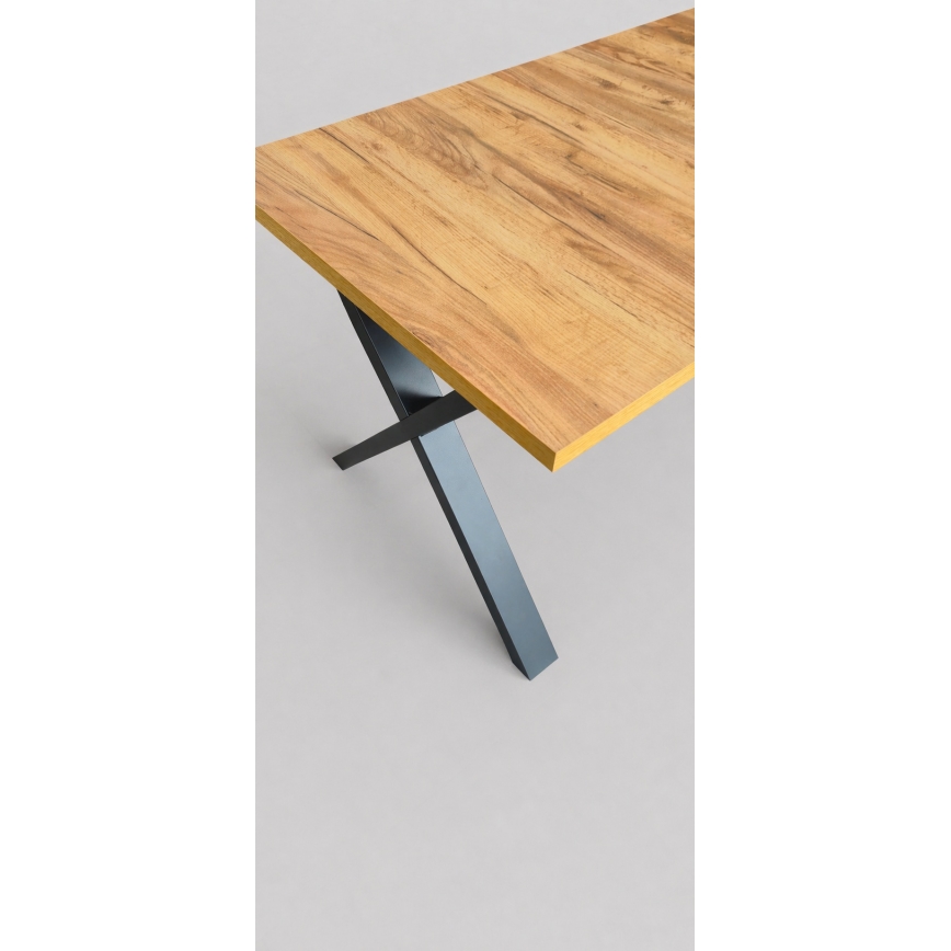 Επεκτεινόμενο τραπέζι τραπεζαρίας DOMO 150/190x80 cm δρυς craft/μαύρο