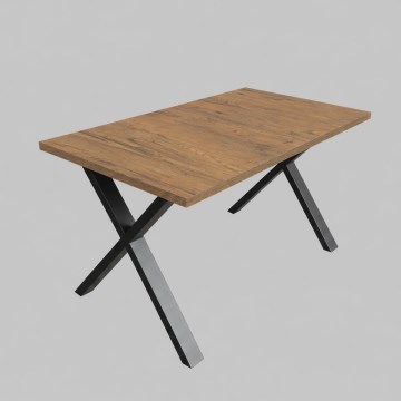 Επεκτεινόμενο τραπέζι τραπεζαρίας DOMO 150/190x80 cm δρυς Lefkas/μαύρο